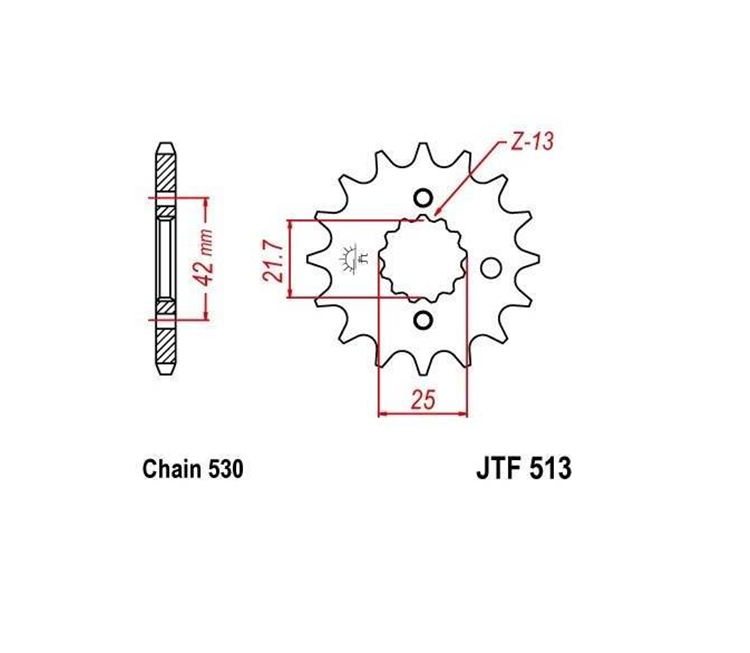 PION JT 513 de acero con 18 dientes